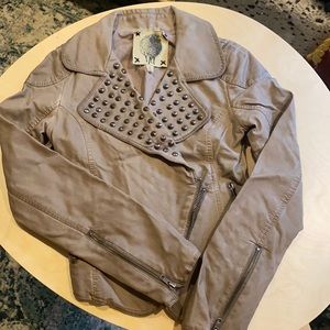 Studded faux leather jacket